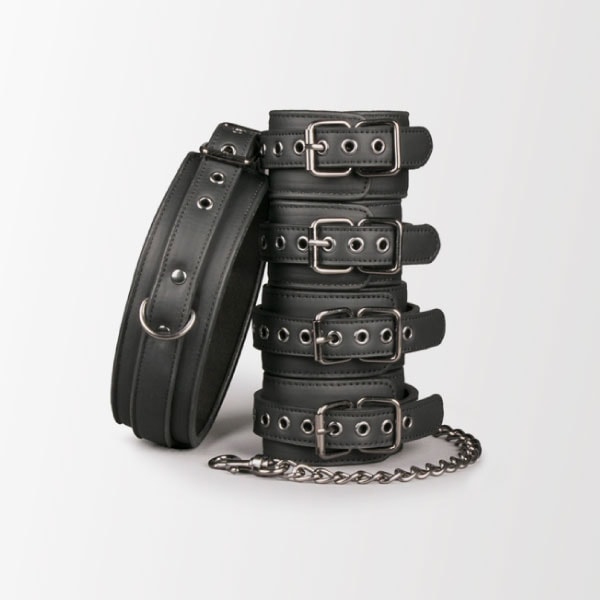 [단종] 고급 가죽 수갑&족갑&목갑 세트