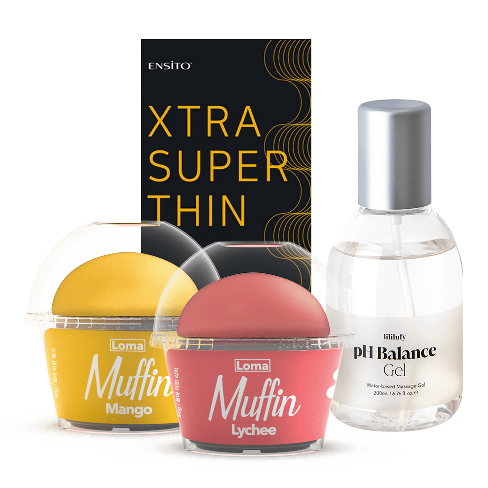 [종료] 로마 머핀(남성용)x2+리리러피젤 200ml+고급 초박형 콘돔10P