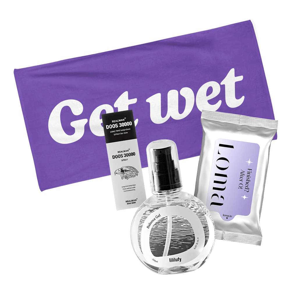 [시즌 한정 사은품] Get wet 타월+남성 쿨링 스프레이+리리러피 젤 150ml+물티슈